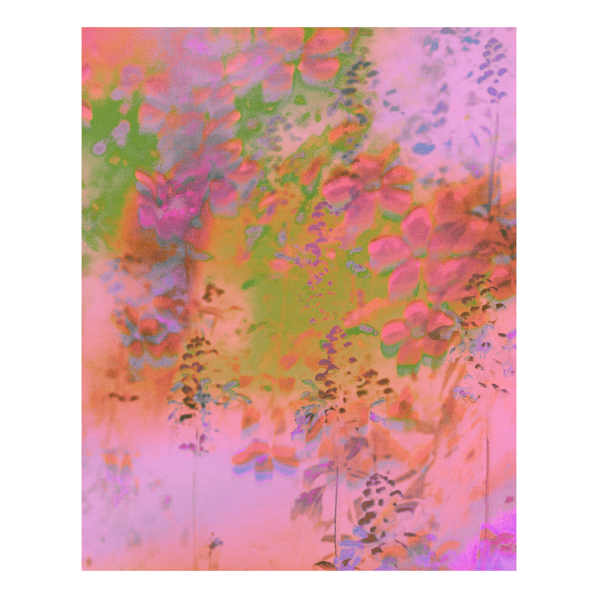 Floral arrangement with pink, magenta, green and purple colors